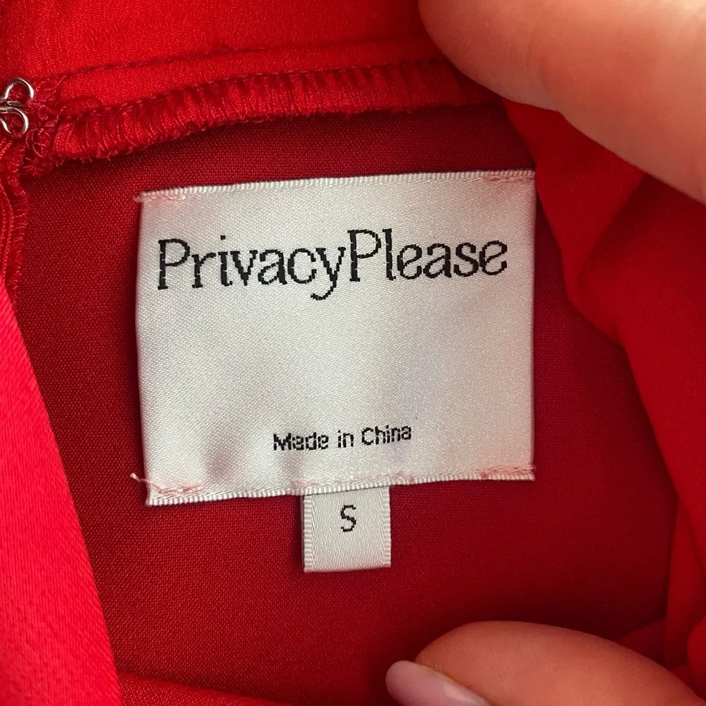 Privacy Please Hacienda Mini Dress Size S Red Tiered Plunge Neckline Party